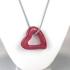 Pink Open Heart Necklace